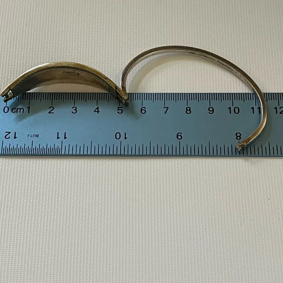 Taxco México Beautiful Vintage Flower Inlay Bracelet - Picture 5 of 7